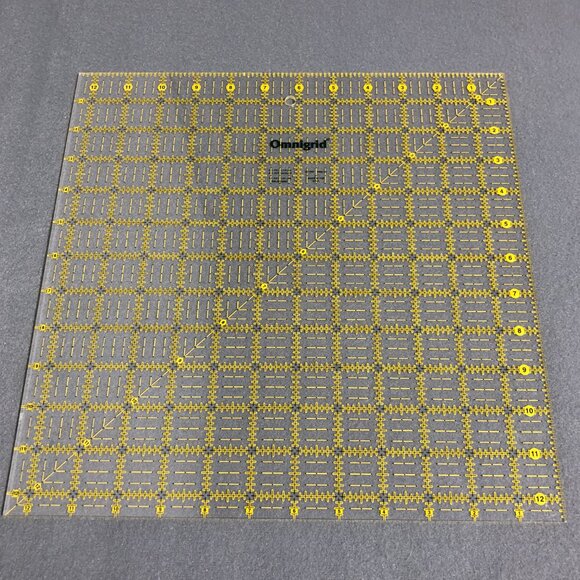 12 1/2"x 12 1/2" Square Omnigrid Quilters Ruler #125 made in USA - Picture 2 of 6